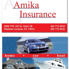 Amika Insurance Business Cards