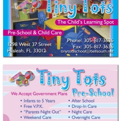 Tiny Tots Preschool Business Cards